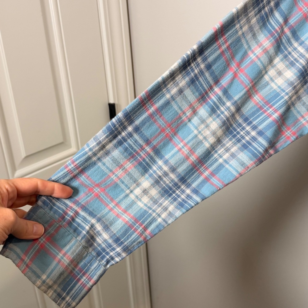 Faherty Cotton Flannel Button Down Collared Mens Shirt (XXL) Blue Lightweight - Picture 7 of 11